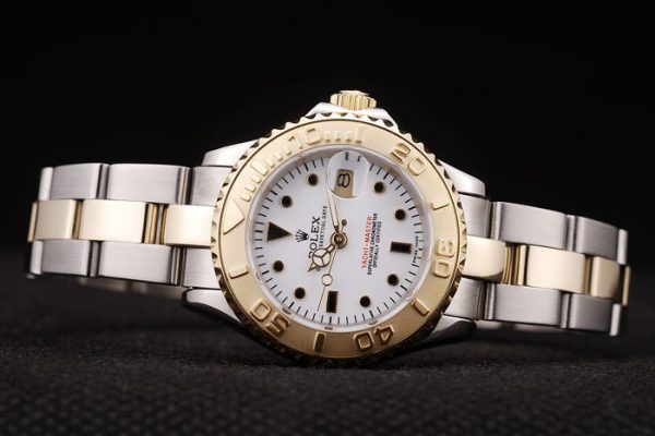 Rolex Yacht Master Lunette Or Cadran Blanc Tachymètre – Image 5