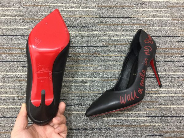 Christian Louboutin Hottie Walkie Escarpins 100 mm 'Walk a Mile' Cuir Nappa Noir – Image 4