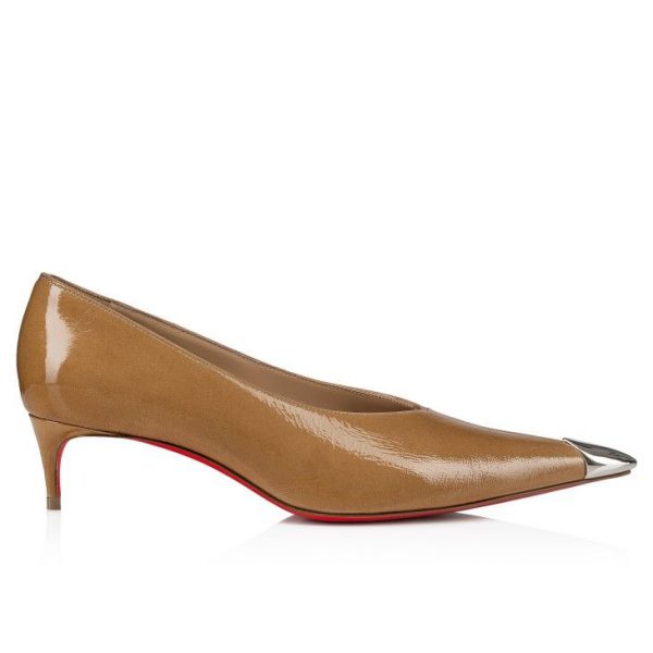 Christian Louboutin Katissima 45 mm Escarpins Cuir Verni Vog Lionne – Image 4