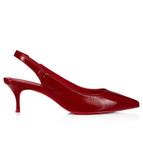 Christian Louboutin Sporty Kate Sling 55 mm Escarpins Slingback Cuir Verni Vog Loubi – Image 2