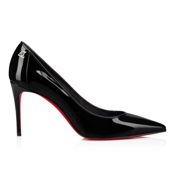 Christian Louboutin Sporty Kate 100 mm Escarpins Cuir Verni de Veau Noir – Image 2