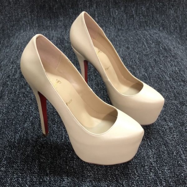 Christian Louboutin Daffodile Escarpins Plateforme 160 mm Cuir Nappa Beige – Image 4