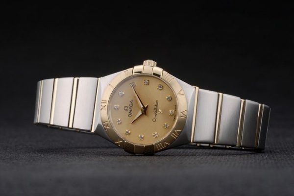 Omega Lady Constellation Cadran Doré Bracelet Acier Inoxydable 80292 – Image 6