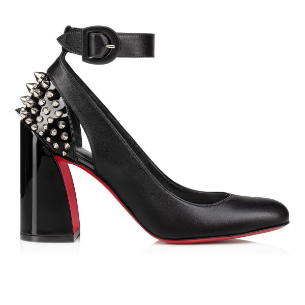 Christian Louboutin Miss Sab Degraspikes Escarpins 70 mm Cuir Nappa et Verni Noir – Image 2
