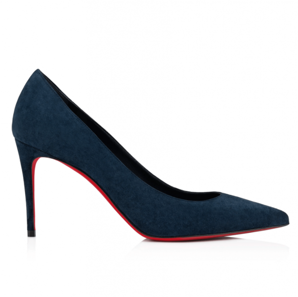 Christian Louboutin Kate Escarpins 85 mm Veau Velours Bleu Marine – Image 2