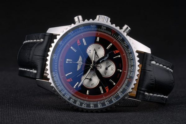 Breitling Certifiée Bracelet Cuir Noir Cadran Noir Chronographe 80176 – Image 6