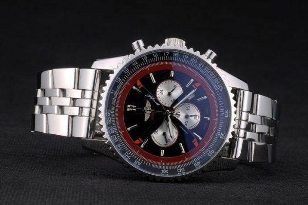 Breitling Certifiée Bracelet Acier Argent Poli Cadran Noir Chronographe 80173 – Image 6