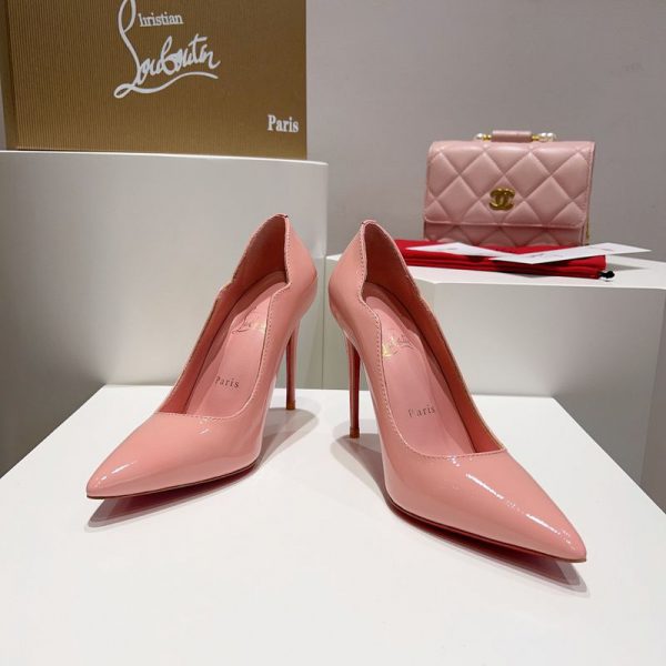 Christian Louboutin Escarpins Hot Chick 100 mm Cuir Verni Rose – Image 3