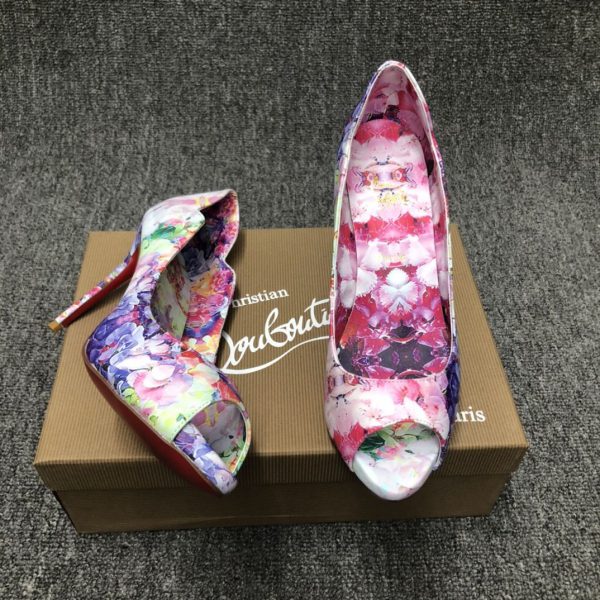 Christian Louboutin Hot Chick Escarpins 120 mm Satin Crêpe Imprimé Fleuri Multicolore – Image 2