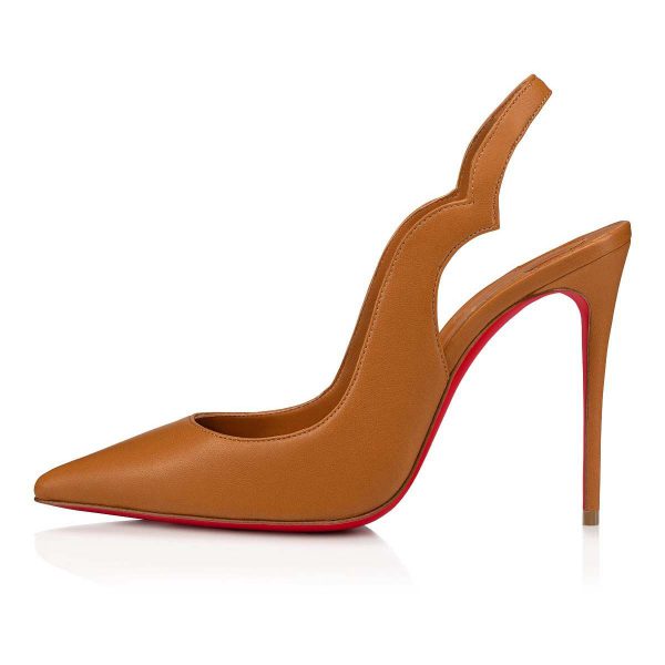 Christian Louboutin Hot Chick Sling Escarpins 100 mm Cuir Nappa Nude 4 – Image 2