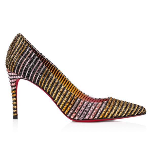 Christian Louboutin Escarpins Kate Strass Aftersun 85 mm Crêpe Satin Multicolore – Image 2