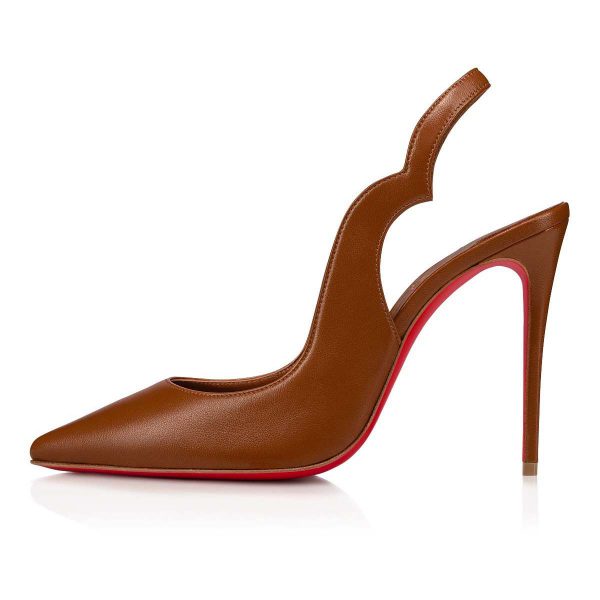 Christian Louboutin Hot Chick Sling Escarpins 100 mm Cuir Nappa Nude 5 – Image 2