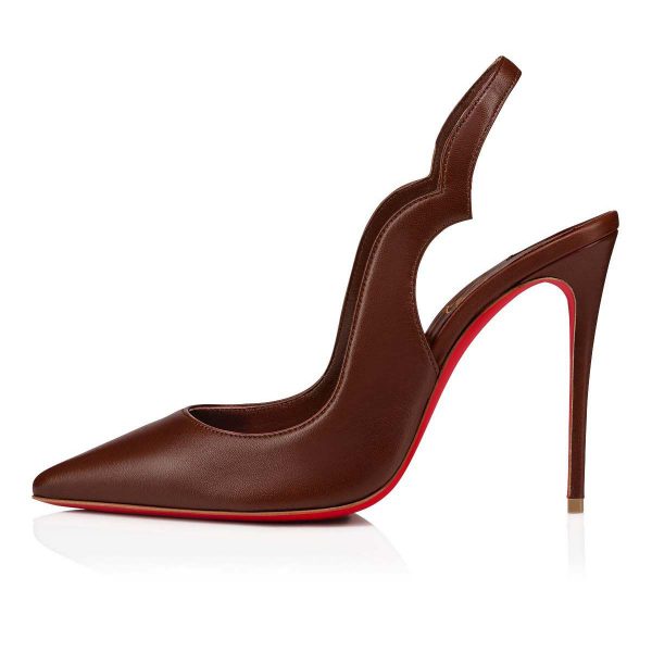 Christian Louboutin Hot Chick Sling Escarpins 100 mm Cuir Nappa Nude 8 – Image 2