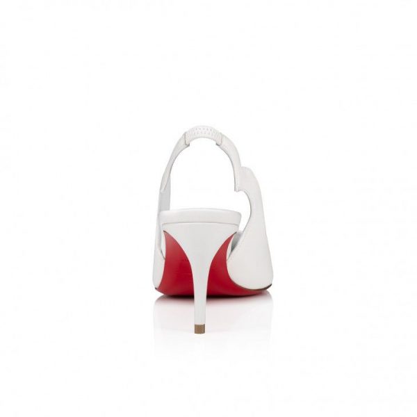 Christian Louboutin Hot Chick Sling 70 mm Escarpins à Bride Arrière Cuir Nappa Bianco – Image 3