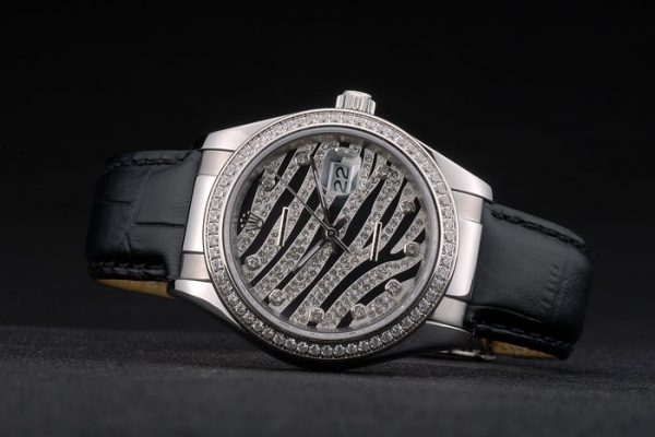 Rolex Rolex Datejust Édition Spéciale 2012 Bracelet Cuir Noir 80252 – Image 6
