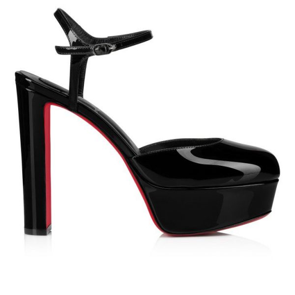 Christian Louboutin Loo Pump 130 mm Escarpins Cuir Verni Noir – Image 2