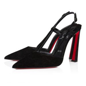 Christian Louboutin Condoroline 100 mm Escarpins Slingback Veau Velours Noir