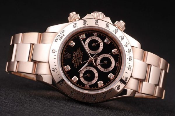 Rolex Daytona Plaqué Or Rose Acier Inox Cadran Noir – Image 6