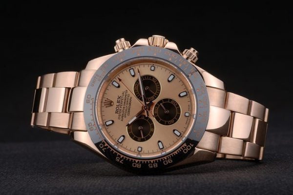 Rolex Daytona Plaqué Ion Tachymètre Bracelet Or Rose Cadran Or Rose 80244 – Image 6