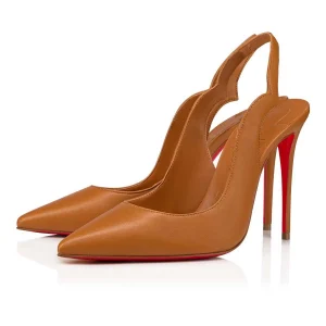 Christian Louboutin Hot Chick Sling Escarpins 100 mm Cuir Nappa Nude 4