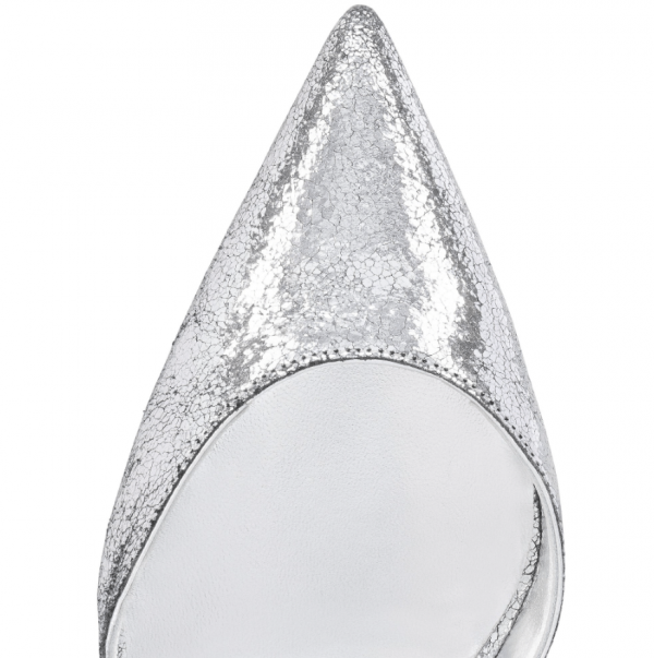 Christian Louboutin Jenlove Escarpins 100 mm Cuir Laminé Manoir Argent – Image 3