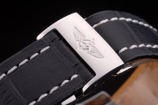 Breitling Certifiée Bracelet Cuir Noir Cadran Noir Chronographe 80176 – Image 5