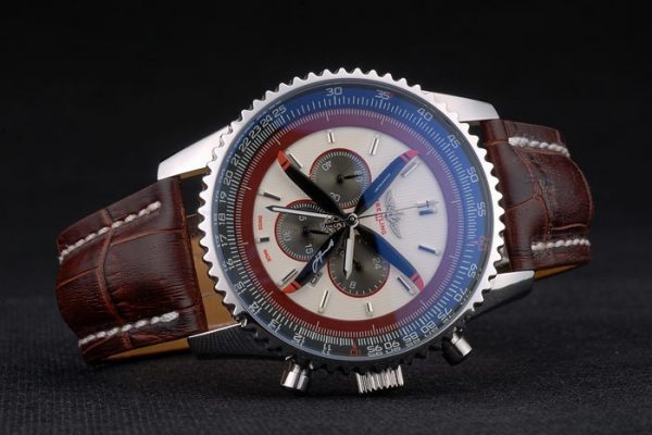Breitling Certifiée Bracelet Cuir Marron Cadran Beige Chronographe 80175 – Image 7