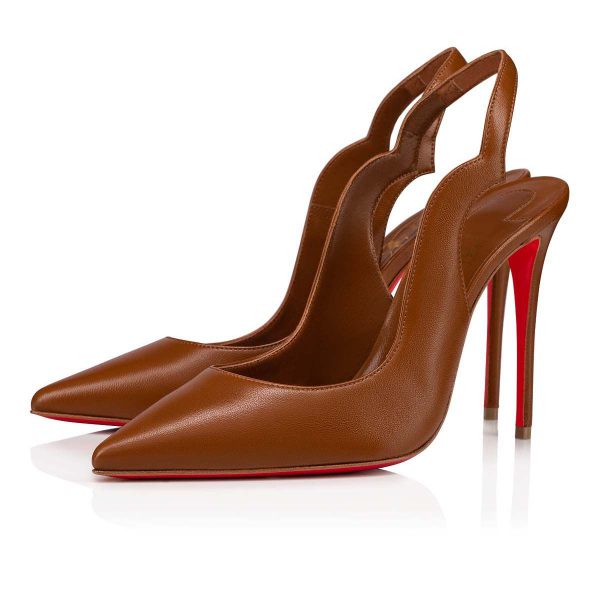 Christian Louboutin Hot Chick Sling Escarpins 100 mm Cuir Nappa Nude 5