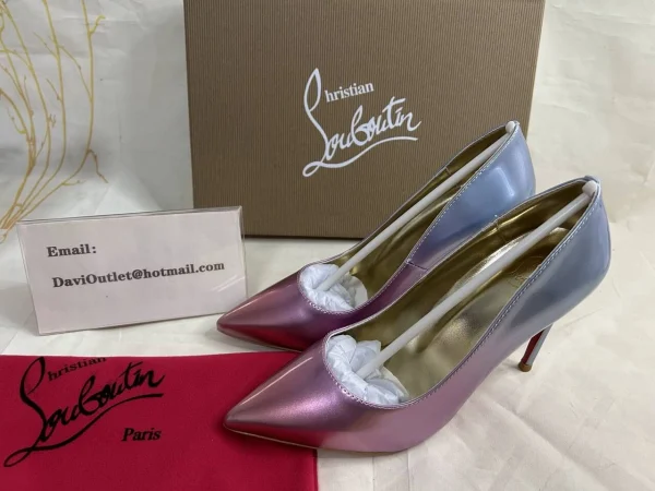 Christian Louboutin Escarpins Kate 100 mm Dégradé Cuir Specchio Lait – Image 5
