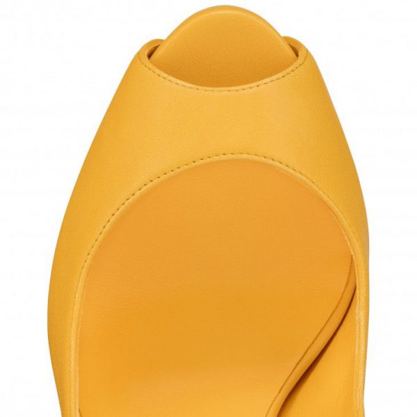 Christian Louboutin Hot Chick Alta 120 mm Escarpins Cuir Nappa Pollen – Image 4
