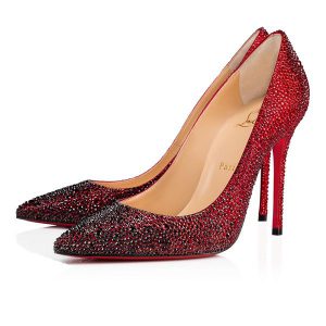 Christian Louboutin Escarpins Kate Strass 100 mm Noir/Rouge Strass