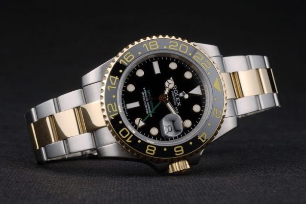 Rolex GMT Master Lunette Or Rose Cadran Noir 80295 – Image 5