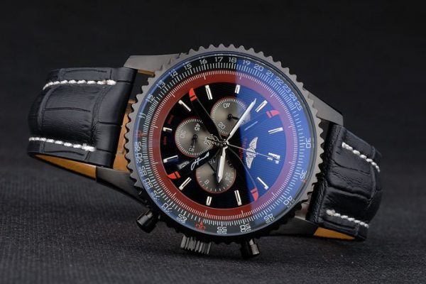 Breitling Certifiée Bracelet Cuir Noir Cadran Noir Chronographe 80179 – Image 5