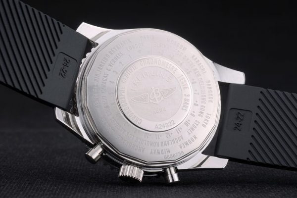 Breitling Certifiée Bracelet Caoutchouc Noir Cadran Noir Chronographe 80182 – Image 4