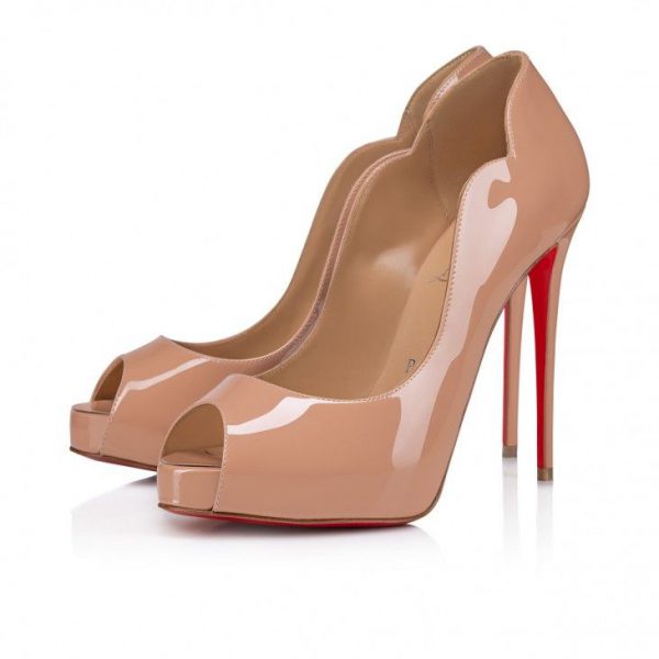 Christian Louboutin Hot Chick Alta 120 mm Escarpins Cuir Verni Blush