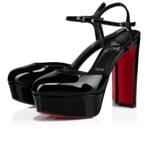 Christian Louboutin Loo Pump 130 mm Escarpins Cuir Verni Noir