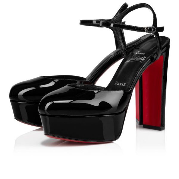 Christian Louboutin Loo Pump 130 mm Escarpins Cuir Verni Noir