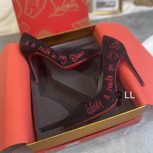 Christian Louboutin Hottie Walkie Escarpins 100 mm 'Walk a Mile in My Shoe' Veau Velours Noir