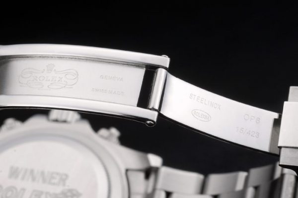 Rolex Daytona Cosmograph Lunette Cristaux Arc-en-ciel Bracelet Acier Steep Cadran Noir 80250 – Image 4