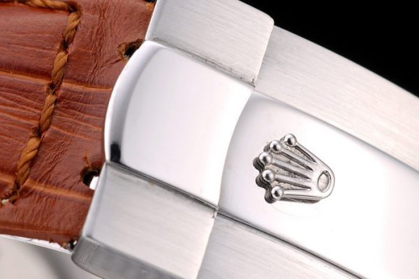 Rolex Daytona Boîtier Acier Inox Cadran Blanc Bracelet Cuir Marron – Image 4