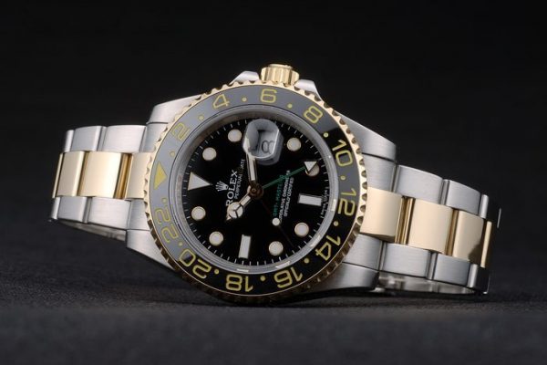 Rolex GMT Master Lunette Or Rose Cadran Noir 80295 – Image 4