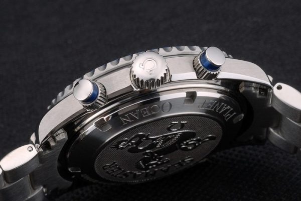 Omega Seamaster Planet Ocean Tachymètre Bleu Cadran Bleu Bracelet Acier Inoxydable 80239 – Image 4