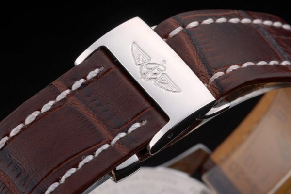 Breitling Certifiée Bracelet Cuir Marron Cadran Beige Chronographe 80175 – Image 5