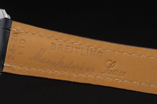 Breitling Certifiée Cadran Beige Chronographe Bracelet Cuir Noir 80177 – Image 4