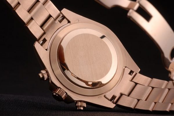 Rolex Daytona Plaqué Ion Tachymètre Bracelet Or Rose Cadran Or Rose 80244 – Image 3