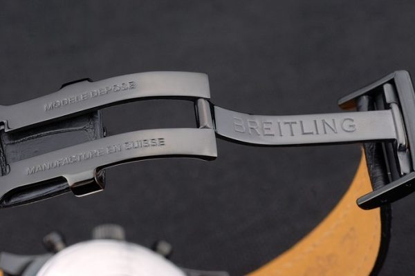 Breitling Certifiée Bracelet Cuir Noir Cadran Noir Chronographe 80179 – Image 3