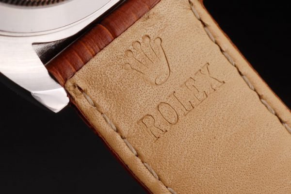 Rolex Daytona Boîtier Acier Inox Cadran Blanc Bracelet Cuir Marron – Image 2