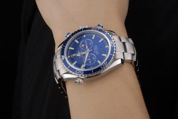 Omega Seamaster Planet Ocean Tachymètre Bleu Cadran Bleu Bracelet Acier Inoxydable 80239 – Image 2