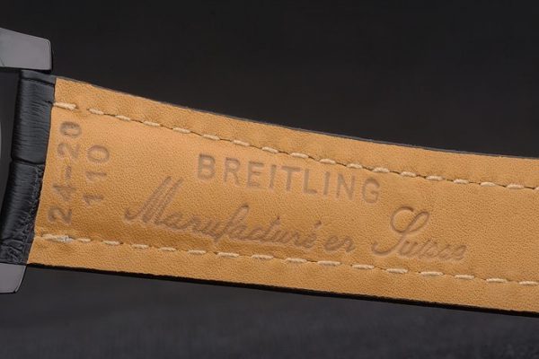 Breitling Certifiée Bracelet Cuir Noir Cadran Noir Chronographe 80179 – Image 2