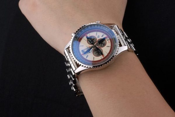 Breitling Certifiée Bracelet Acier Poli Cadran Beige Chronographe 80174 – Image 2